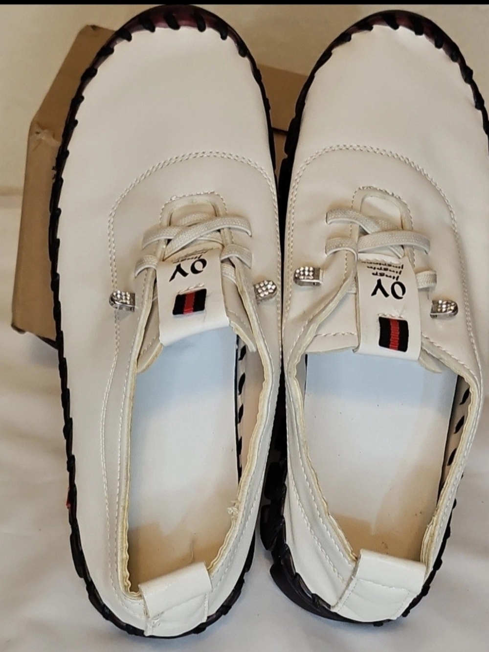 OY Jingpin Imagination Women's White Comfort Flat Shoes Lace-Up Beads EU 39 - Picture 3 of 4